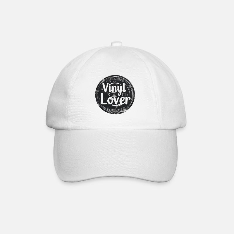 Vinyl Lover Vintage Musik Design - Baseballkappe - Weiß/Weiß