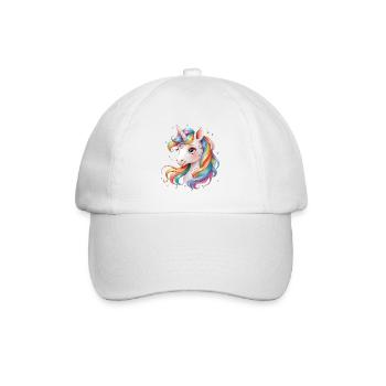 Regenbogen Einhorn - Cute Rainbow Unicorn - Baseball Cap - white/white - Front