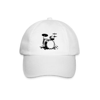 Schlagzeug Skizze - Baseballkappe - Weiß/Weiß - Vorne