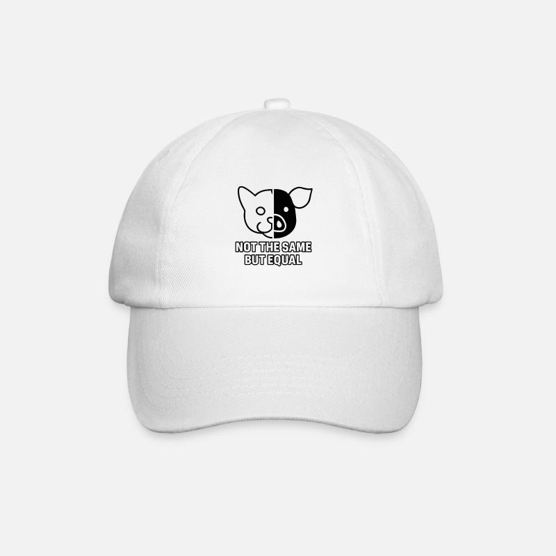 Katze_Schwein_Black - Baseballkappe - Weiß/Weiß