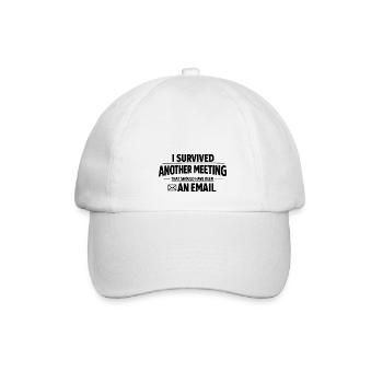 I Survived Another Meeting - Baseball Cap - white/white - Front