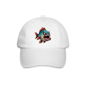 Piranha Tiefseejäger - Baseballkappe - Weiß/Weiß - Vorne
