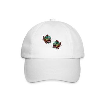 Piranha Tiefseejäger - Baseballkappe - Weiß/Weiß - Vorne