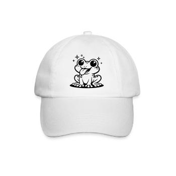Kröte Comic Frosch - Baseballkappe - Weiß/Weiß - Vorne