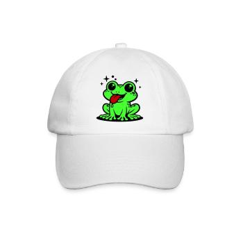 Kröte Comic Frosch - Baseballkappe - Weiß/Weiß - Vorne