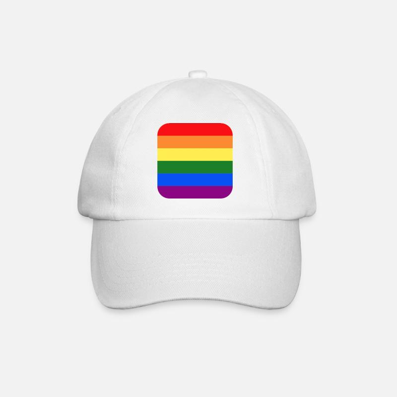 LGBTIQ-Regenbogensymbol – LGBT-Geschichtsmonat - Baseballkappe - Weiß/Weiß