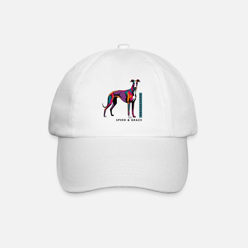 Chien lévrier coloré - Casquette classique - blanc/blanc