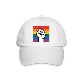 Antifa Fist - Antifascist Merch - Baseball Cap - white/white - Front