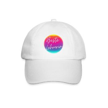 Meilleur professeur ! Cercle néon personnalisable - Casquette classique - blanc/blanc - Devant