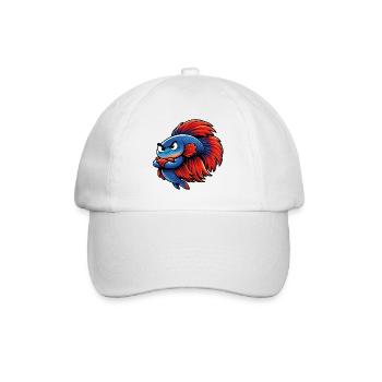 Blue Red Kampffisch - Baseballkappe - Weiß/Weiß - Vorne