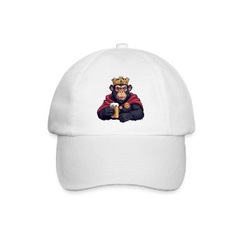 Monkey Beer King - Baseball Cap - white/white - Front