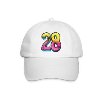 28 Nombre Coloré - Casquette classique - blanc/blanc - Devant