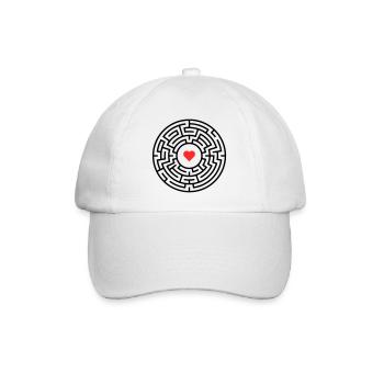 Labyrinth Heart Maze - Baseball Cap - white/white - Front