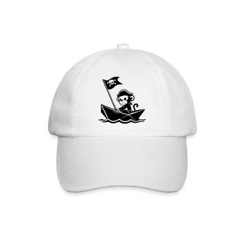 Singe pirate en colère dans le bateau - Casquette classique - blanc/blanc - Devant