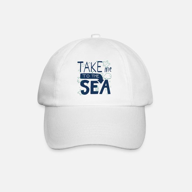 Emmène-moi à la mer – Vacances en mer Doodle - Casquette classique - blanc/blanc