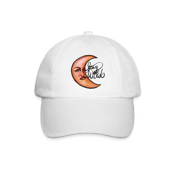 Moonlit Crescent Portrait Watercolor - Baseball Cap - white/white - Front