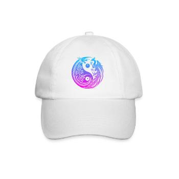 Yin Yang Drache und Phönix Neon - Baseballkappe - Weiß/Weiß - Vorne