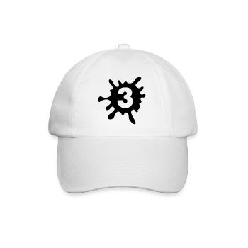 3 Klecks - Baseballkappe - Weiß/Weiß - Vorne