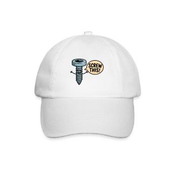 Screw This Cartoon Screw Character - Baseball Cap - white/white - Front