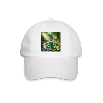 Sunshine in a forest stream - Baseball Cap - white/white - Front