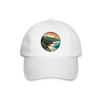 Erkunde das tropische Paradies Sayulita Mexiko - Baseballkappe - Weiß/Weiß - Vorne