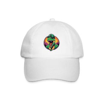 Dinosaurier-Sonnenuntergangs-Kopfschmuck - Baseballkappe - Weiß/Weiß - Vorne