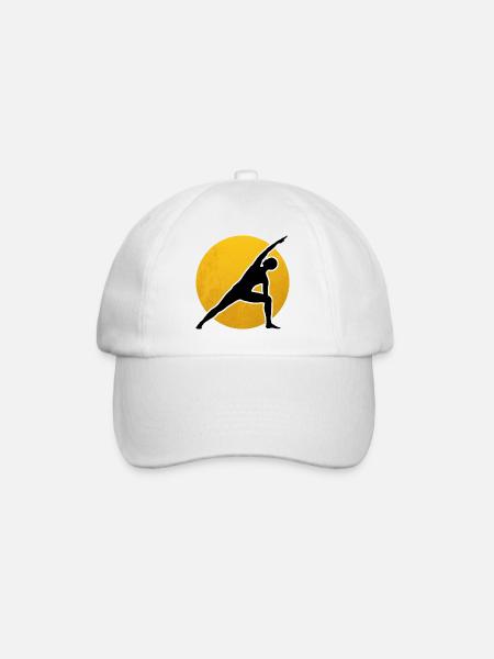 Yoga Utthita Parsvakonasana Silhouette Sun - Baseball Cap - white/white