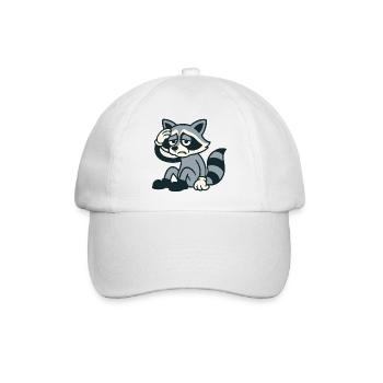 Müder Waschbär mit Kopfweh - Baseballkappe - Weiß/Weiß - Vorne