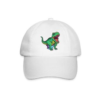 T Rex auf Toilette Cartoon - Baseballkappe - Weiß/Weiß - Vorne