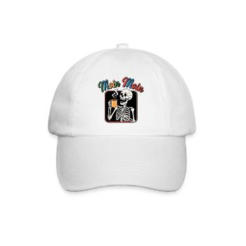 Café Squelette Moin Moin - Casquette classique - blanc/blanc - Devant