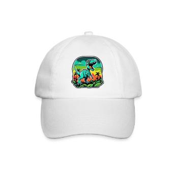 Neon Tropical T-Rex - Baseball Cap - white/white - Front