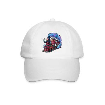 Bunte, verspielte Lokomotive - Baseballkappe - Weiß/Weiß - Vorne