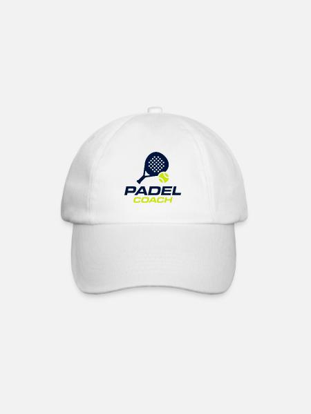 Padel Coach Sports Club Shirt Design - Baseball Cap - white/white