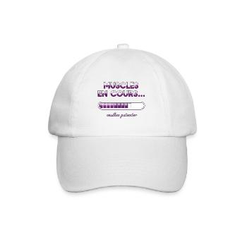 cadeau musculation Muscles en cours veuillez  - Casquette classique - blanc/blanc - Devant