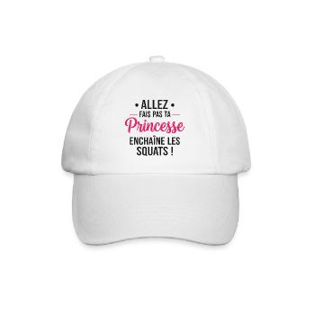 Cadeau femme femme princesse enchaîne les squats - Casquette classique - blanc/blanc - Devant