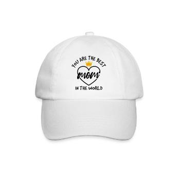 Best Mom in the World Crown Shirt - Baseball Cap - white/white - Front