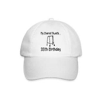 33th Birthday Party Funny 33 Years Old Birthday - Baseball Cap - white/white - Front