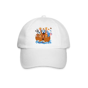 L’Arche de Noé : Animaux pour enfants Giraffe Éléphant mignon - Casquette classique - blanc/blanc - Devant