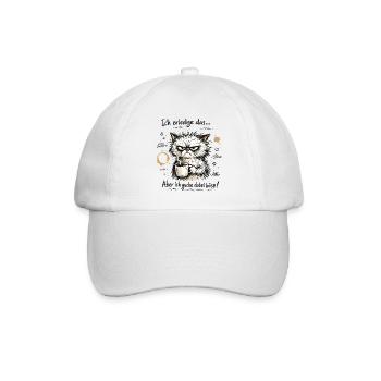 Ich mach das Katze lustiger Büro Spruch - Baseballkappe - Weiß/Weiß - Vorne