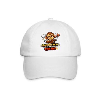 Guck mich nicht in diesem Ton an lustiger Affe - Baseballkappe - Weiß/Weiß - Vorne