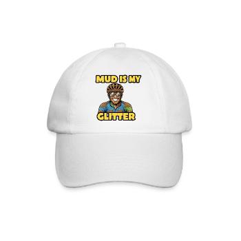 La boue est mon art de bande dessinée drôle de cyclisme pailleté - Casquette classique - blanc/blanc - Devant