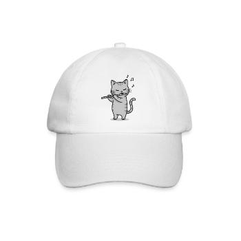 Musikalische Katze schenkt Musik Katzen - Baseballkappe - Weiß/Weiß - Vorne
