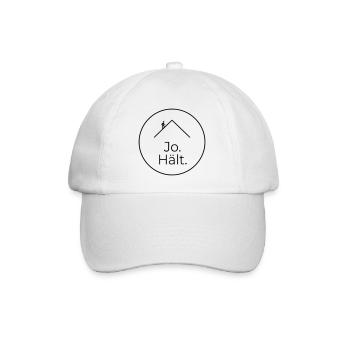 Dachdecker Jo Hält Spruch Badge - Baseballkappe - Weiß/Weiß - Vorne