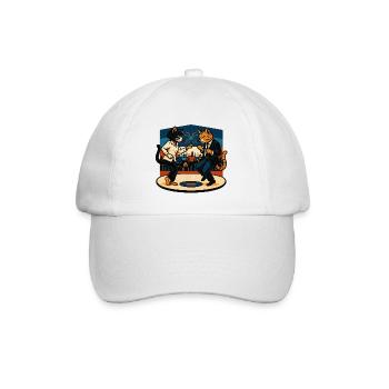 Two Retro Cats Dancing – Vintage Style - Baseball Cap - white/white - Front