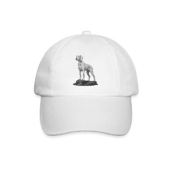 Chien Braque de Weimar sur Rocher Portrait - Casquette classique - blanc/blanc - Devant