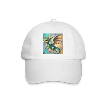 Drache - Baseballkappe - Weiß/Weiß - Vorne