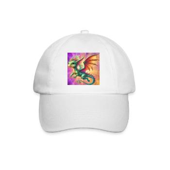 Drache - Baseballkappe - Weiß/Weiß - Vorne