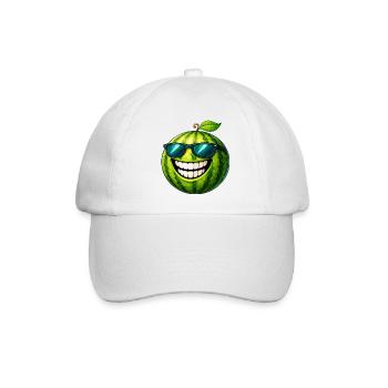 Cool watermelon with sunglasses - Baseball Cap - white/white - Front