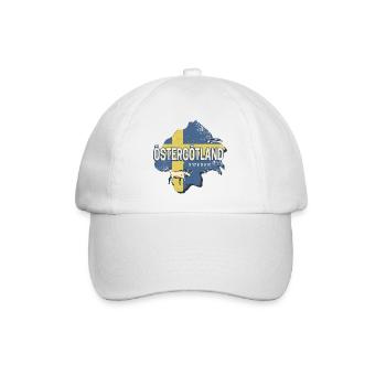 Östergötland Schweden Retro Provinz Souvenir - Baseballkappe - Weiß/Weiß - Vorne