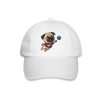 Funny Pug Handball Fan Number 7 - Baseball Cap - white/white - Front